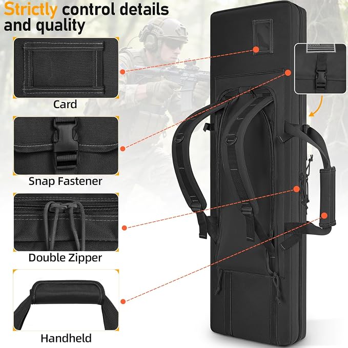 TORIBIO Double Rifle Case Soft Bag 32" 34" 36" 42" 46" 48'' 51“ 55” Gun Case - Image 7
