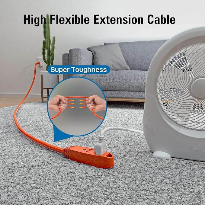 K KASONIC - 50-Feet 3 Outlet Extension Cord, ETL/UL Listed, 16/3 SJTW 3-Wire - Image 5