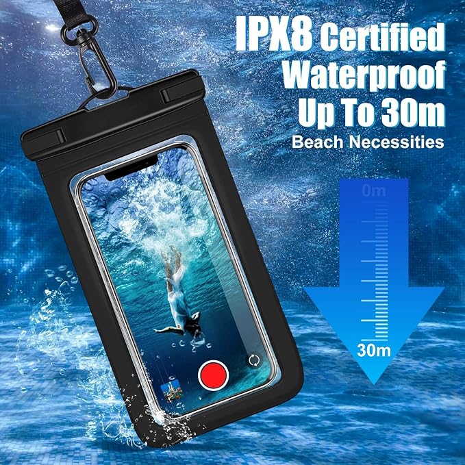 3 Pack Waterproof Phone Pouch IPX8 Universal Waterproof Case Dry Bag Phone - Image 4