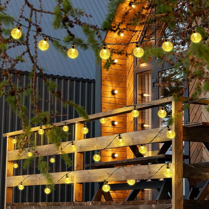 Joomer Solar String Lights Outdoor, 65FT 100LED Globe String Lights 8 Lighting - Image 6