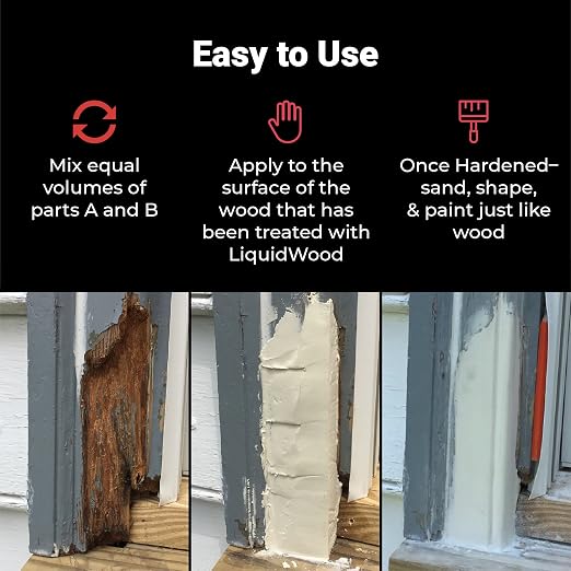 Abatron WoodEpox Kit - 12 oz - 2-Part Structural Epoxy Adhesive Filler - Wood - Image 4