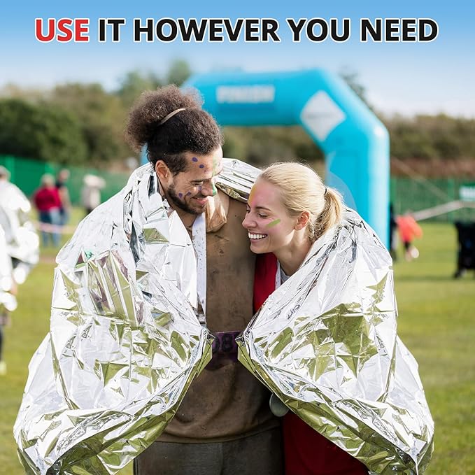 SecuCaptain Survival Emergency Thermal Blankets: 75 Pack Extra Large 84” x63” - Image 8