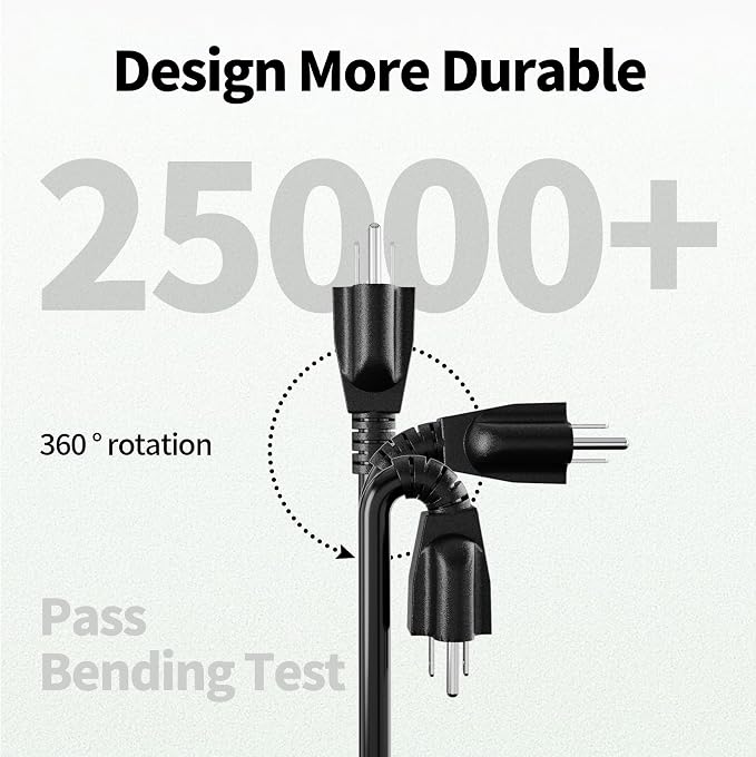 Short Extension Cord 1 Foot Black 5 Pack, 16/3 Gauge Indoor Power Extension - Image 4