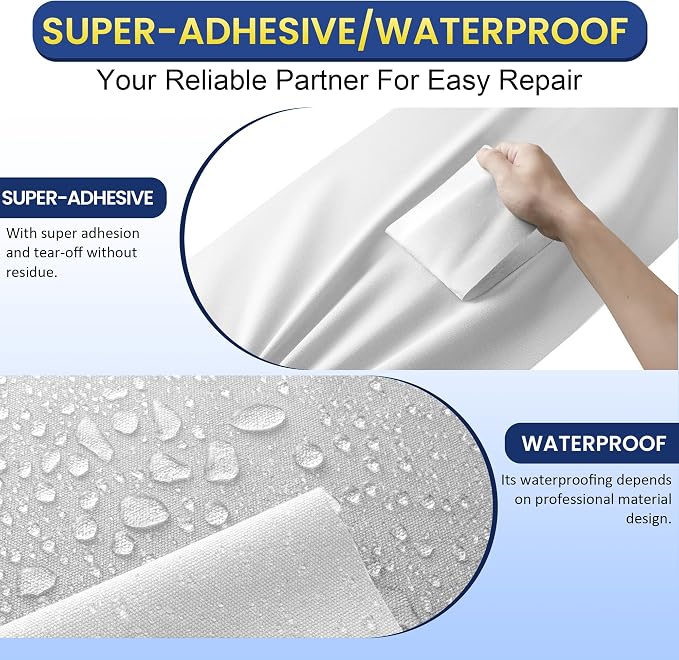 Self-Adhesive Canvas Repair Tape, 8.3" x 11" Waterproof Canvas Repair Patch - Image 3