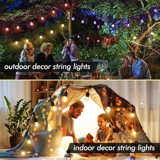 Auroraworld 48FT RGB Outdoor String Lights, Dimmable Color Changing Waterproof - Image 4