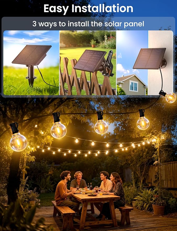 Brightever 38FT Solar String Lights Outdoor - Image 6