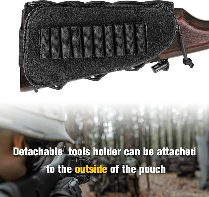 PETAC GEAR Tactical Buttstock Rifle Stock Pack/Adjustable Shell Holder Cheek - Image 2