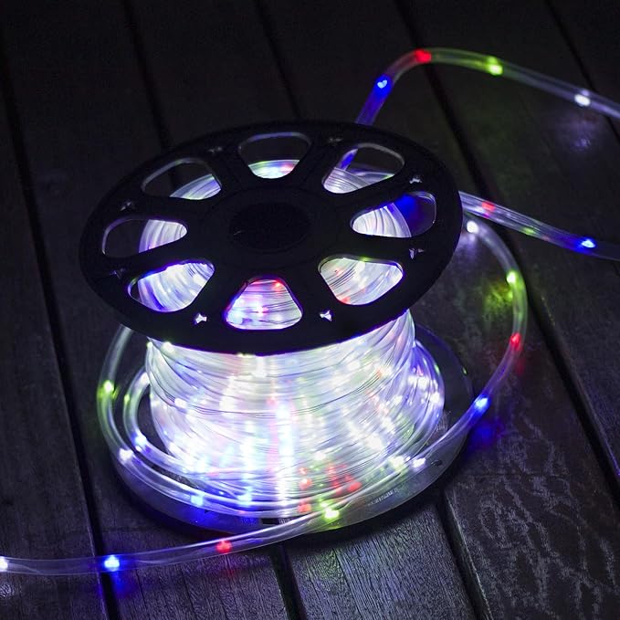LED Rope Lights for Outside 50Ft Waterproof Led Rope Lighting 214 LEDs 110V 8 Modes Remote Control Timer Led Strip Light for Indoor Outdoor Party Holiday Garden Decoration (Multicolor)
