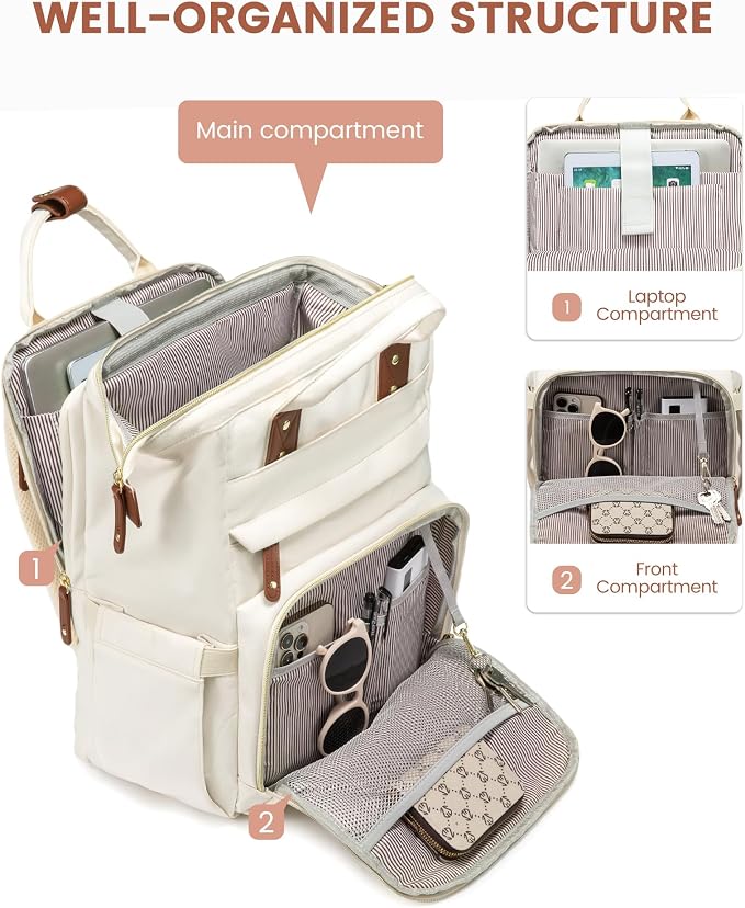 LOVEVOOK Laptop Backpack for Women, 17.3'' Waterproof Nurse Bag Teacher Work - Image 2