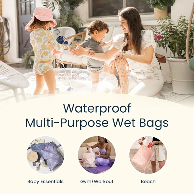 Tiny Twinkle Mess Proof Wet Bags | 2-Pack Reusable Waterproof Wet Bags - Image 11