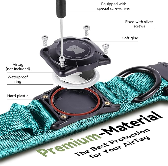 2026 Upgrade Waterproof AirTag Dog Collar, Military Tactical Dog Collar - Image 3