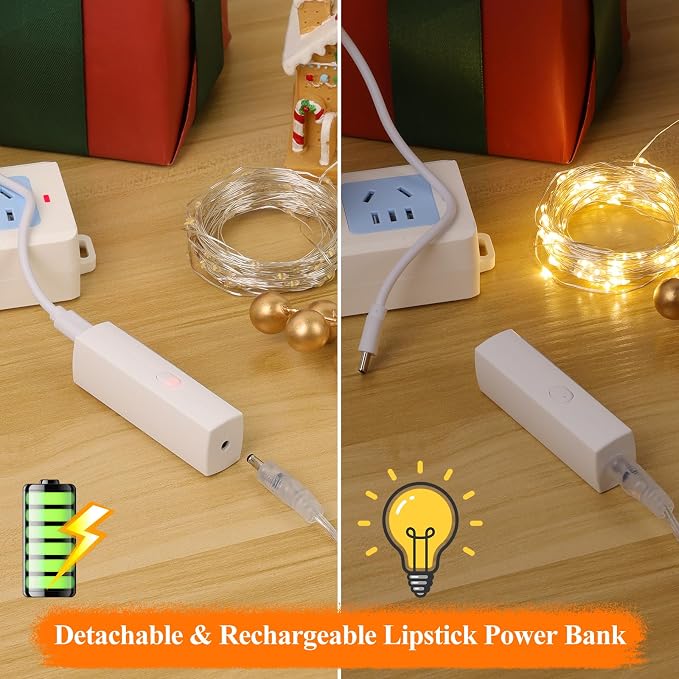 64FT Fairy Lights Battery Operated, LED String Lights - Image 3