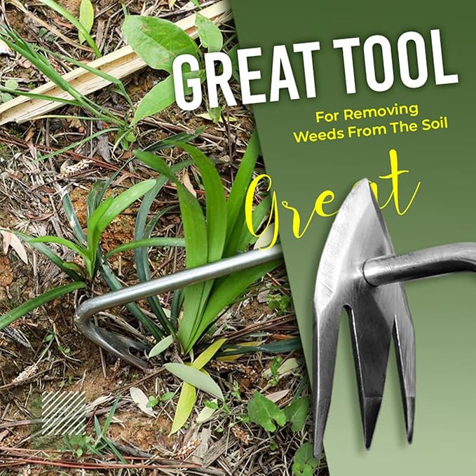 Weeding Artifact Uprooting Garden Weeding Tool, Upgraded Weed Removal Tool, Stainless Steel/Manganese Steel Weed Puller Manual Weeders for Home Gardening Yard Farmland (Stainless Steel)
