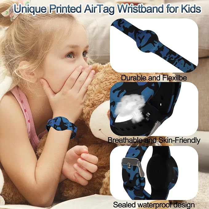 Waterproof AirTag Bracelet for Kids, Hidden Printed Wristband for Apple Air Tag - Image 6
