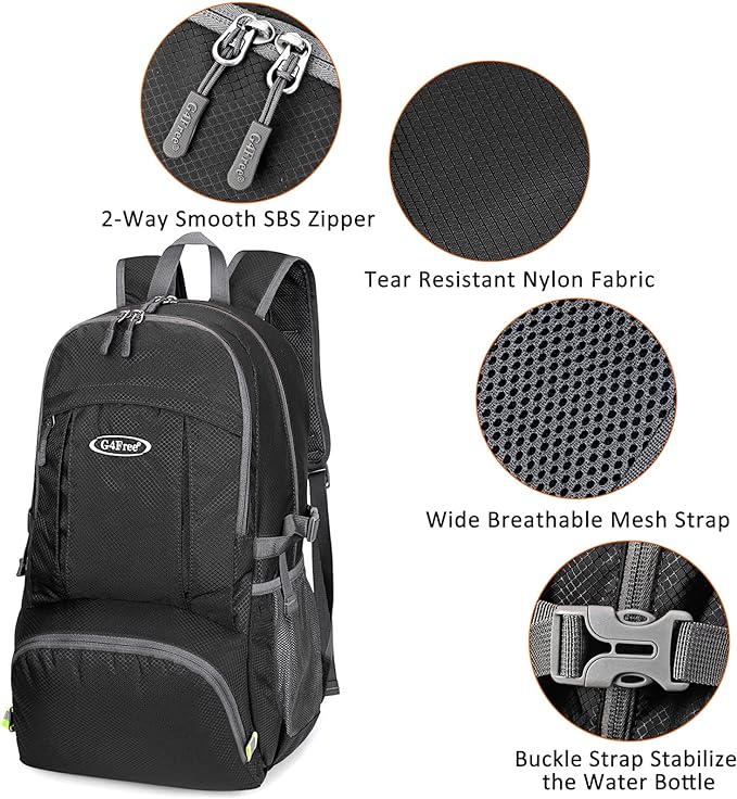G4Free 40L Lightweight Packable Hiking Backpack, Waterproof Travel Daypack - Image 5