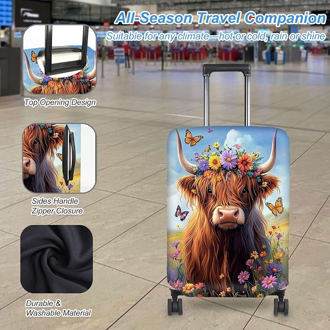 Luggage Cover Protector for 30-32 Inch Suitcases, TSA Approved Elastic Travel - Image 3
