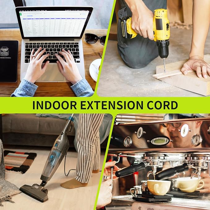 16/3 White Extension Cord 8 FT, Indoor Extension Cord - Image 7
