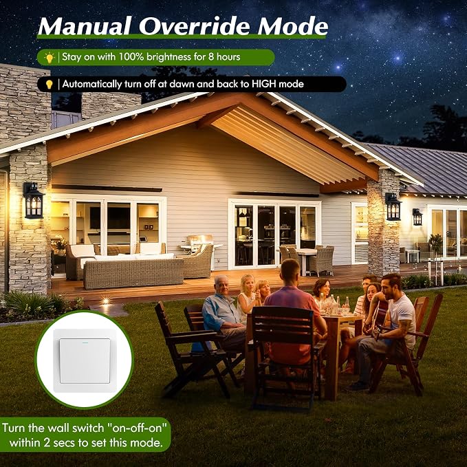 Motion Sensor Outdoor Light Fixture, Dusk to Dawn Porch Light Outdoor Wall - Image 3