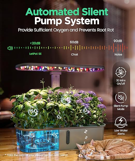 LETPOT LPH-Air Hydroponics Growing System Kits, APP & WiFi Controlled Smart Indoor Garden with 24W Grow Light Full Spectrum, 10 Pods Planter Indoor Gardening for Gifts, Kitchen, Vegetable