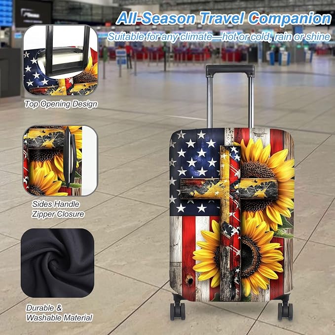 Luggage Cover Protector for 30-32 Inch Suitcases, TSA Approved Elastic Travel - Image 3