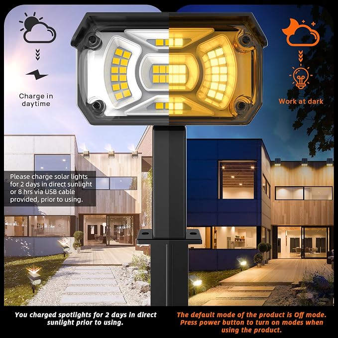 LEREKAM 3 Brightness Modes Solar Outdoor Lights - Image 5