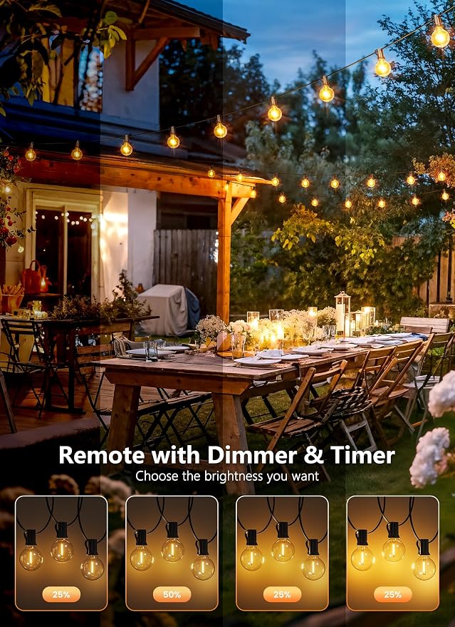 Brightown Outdoor String Lights, 152FT Shatterproof LED Patio Lights - Image 2