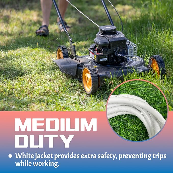 Indoor Outdoor Extension Cord 20 FT, 16/3 SJTW Weatherproof White Electrical - Image 6