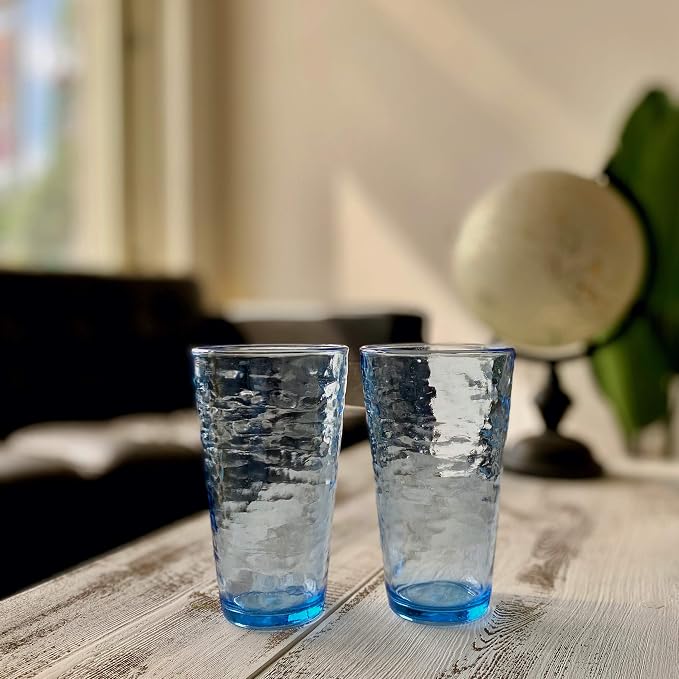 KLIFA- RIPPLE- 16 & 22.5 ounce, Acrylic Tumbler & Highball Drinking Glasses Cups - Image 7