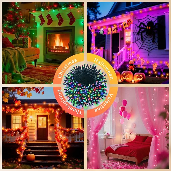 LitHome 66FT 200 LED Color Changing Christmas String Lights Outdoor, 35 Colors - Image 7