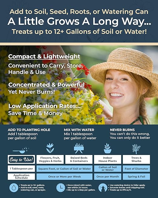 Organic Plant Magic - Truly Organic™ Easy to Use Soluble Plant Food Shaker: All-Purpose Fertilizer Concentrate for All Flower Vegetable Herb Fruit Tree Indoor Garden & House Plants [Four 3 oz Shaker]