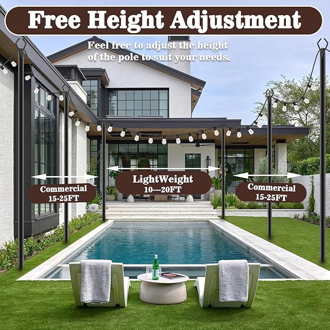 AILBTON 10Ft String Light Poles 4 Pack, Light Poles - Image 6