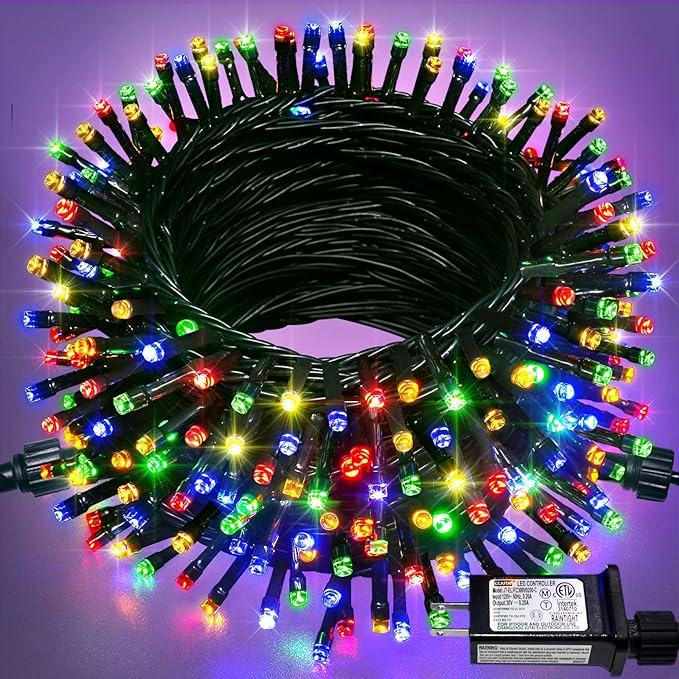 JMEXSUSS 200 LED Multicolor Christmas Lights Outdoor Waterproof, 66ft by JMEXSUSS