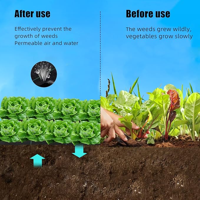 Towallmark 6.5ft X 330ft Weed Barrier Landscape Fabric Heavy Duty, Premium 3.2 oz Ground Cover Weed Block Gardening Mat, Easy Setup & Superior Weed Control, for Erosion Control, Weed Barrier