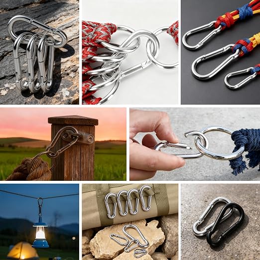 120Pack M6 Spring Snap Hooks Carabiner, 1/4" Heavy Duty Carabiner Clips Chain - Image 7