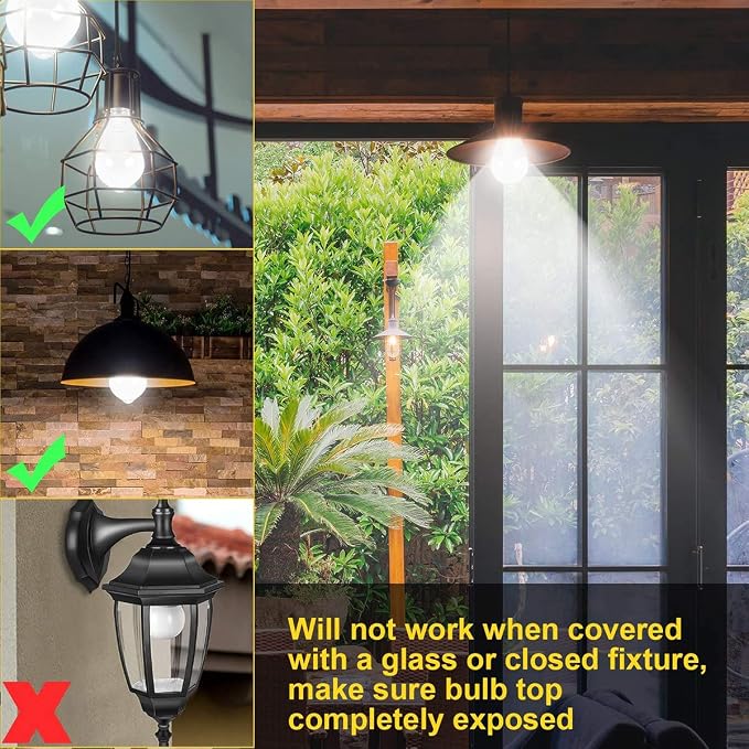 Aukora Motion Sensor Light Bulbs, 12W E26 Motion Activated Dusk to Dawn - Image 5