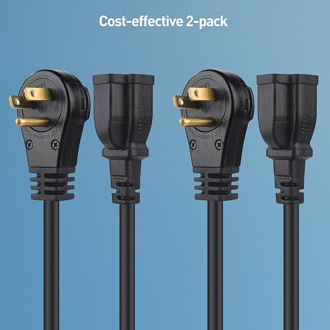 Cable Matters 2-Pack 16 AWG 360° Rotating Flat Plug Extension Cord - 6ft - Image 7