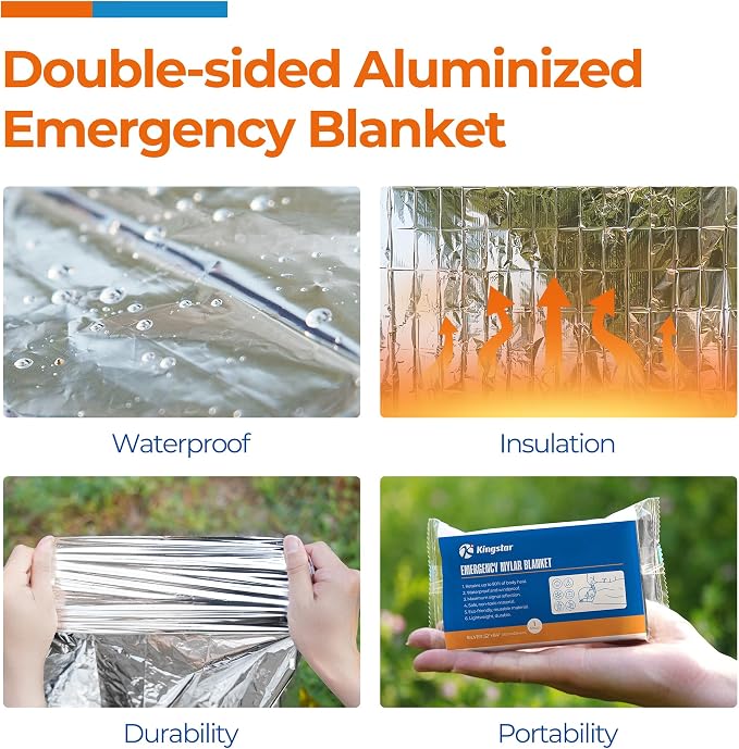 K Kingstar Emergency Blankets 10 Packs, Bulk Survival Blankets - Image 4