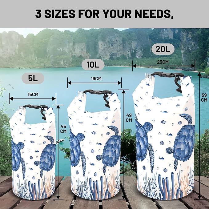 Waterproof Dry Bag, Roll Top Sea Turtle Coral Starfish Small Waterproof - Image 6