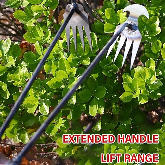 Weeding Artifact Uprooting Garden Weeding Tool, Upgraded Weed Removal Tool, Stainless Steel/Manganese Steel Weed Puller Manual Weeders for Home Gardening Yard Farmland (12in Stainless Steel (4Teeth))
