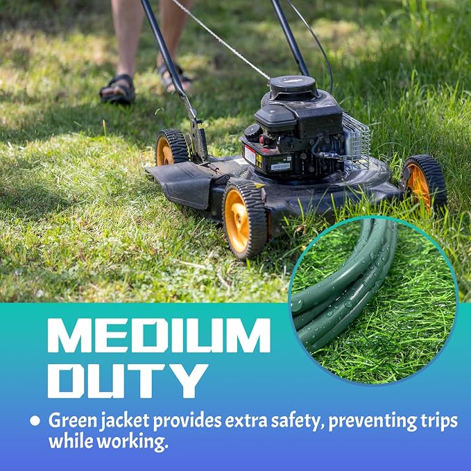 Indoor Outdoor Extension Cord 25 FT, 16/3 SJTW Weatherproof Green Electrical - Image 6