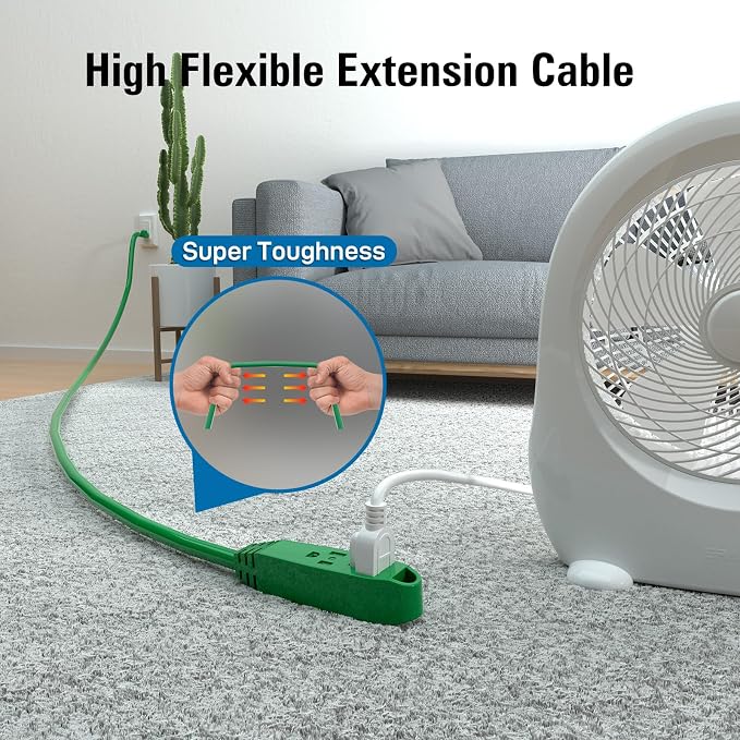 K KASONIC - 12-Feet 3 Outlet Extension Cord, UL Listed, 16/3 SJTW 3-Wire - Image 5