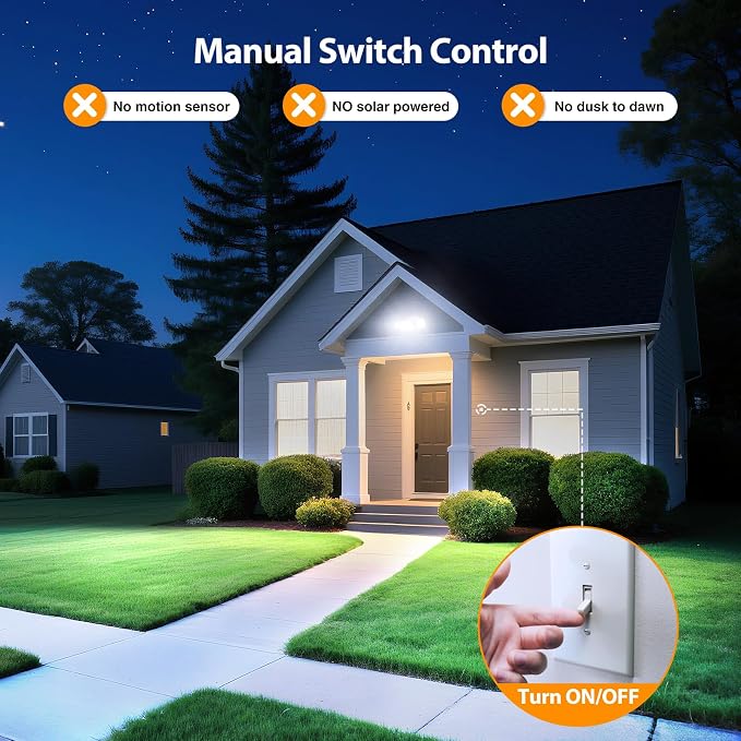 Onforu 3 Packs 75W LED Security Light, 7000LM Outdoor Flood Lights Fixture - Image 5