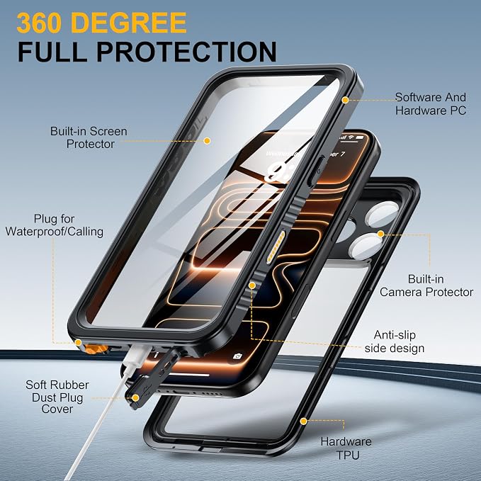 ANTSHARE for iPhone 17 Pro Case, IP68 Waterproof Shockproof Case, - 12 FT - Image 6