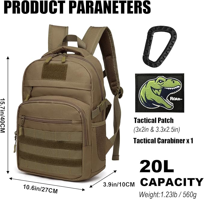 Kids Tactical Backpack Army Molle Bookbag Military Boys Backpack - Image 2