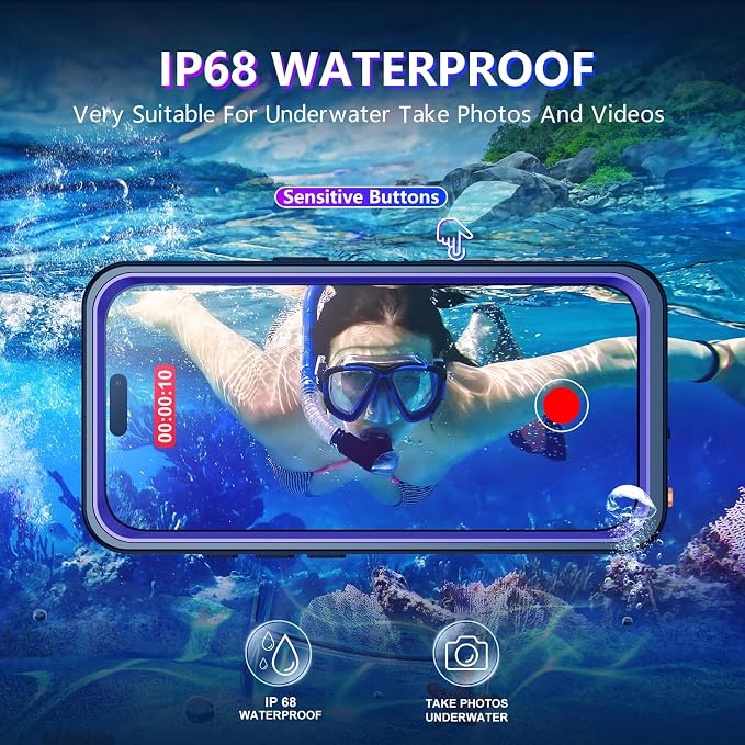 Temdan Compatible with iPhone 17 Pro Max Case, Waterproof Built-in Screen & - Image 2