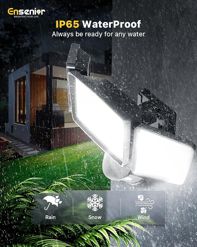 Ensenior 5 Motion Sensor Modes Solar Security Light, 1800LM 270° Wide Angle 3 - Image 6