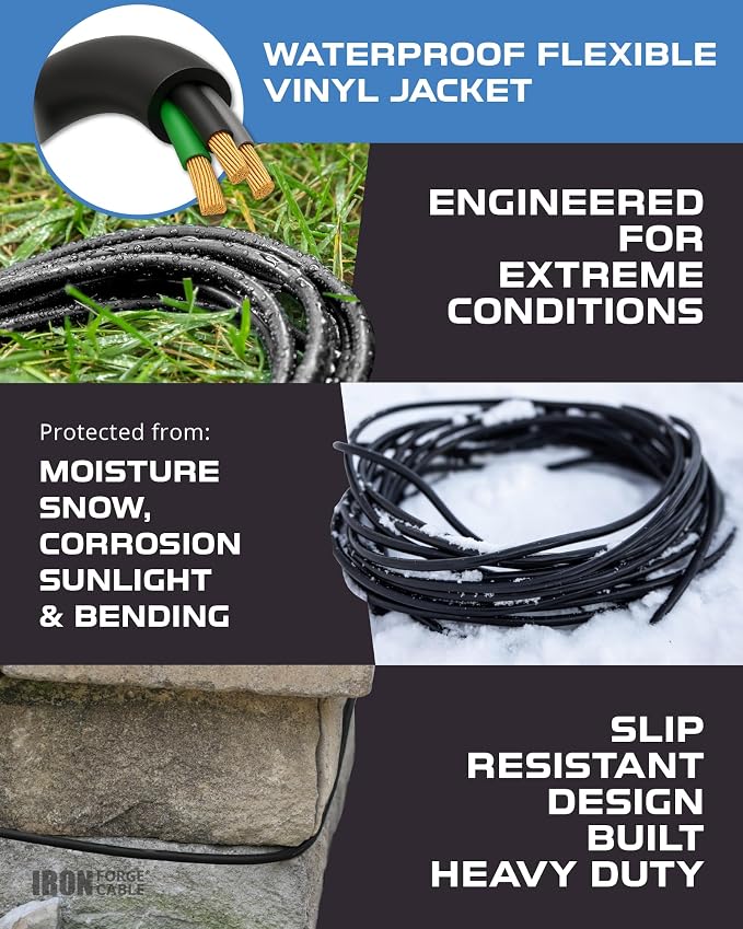 Iron Forge Cable 2 Pack 25 Ft Black Extension Cord, 25 Foot Extension Cord - Image 4