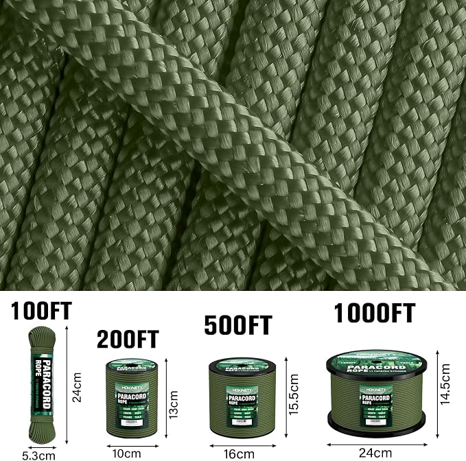 750lb Paracord Rope - 4mm 11 Strand Parachute para Cord Spool Rope Utility - Image 8