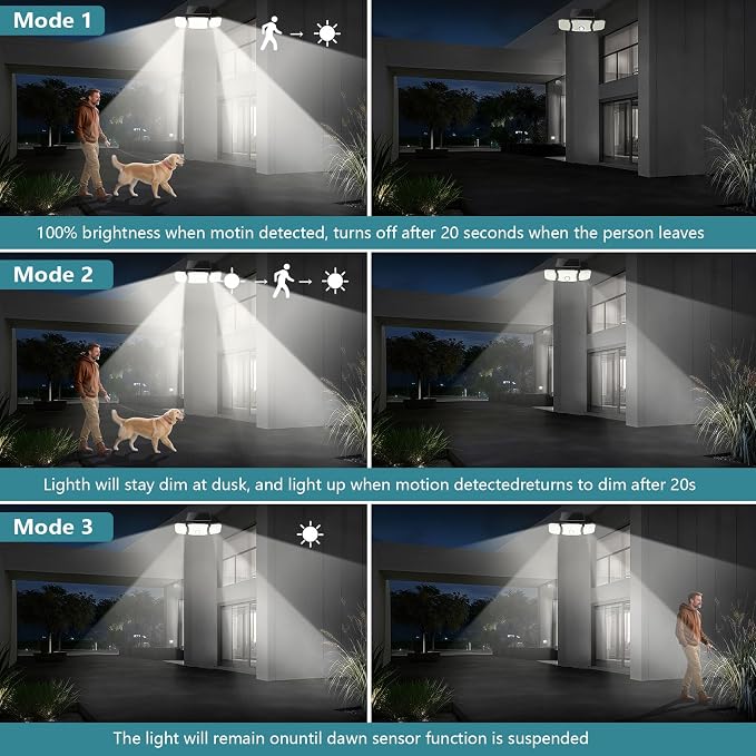 Solar Lights Outdoor Waterproof- 2800LM 200LED Solar Motion Sensor Lights - Image 2