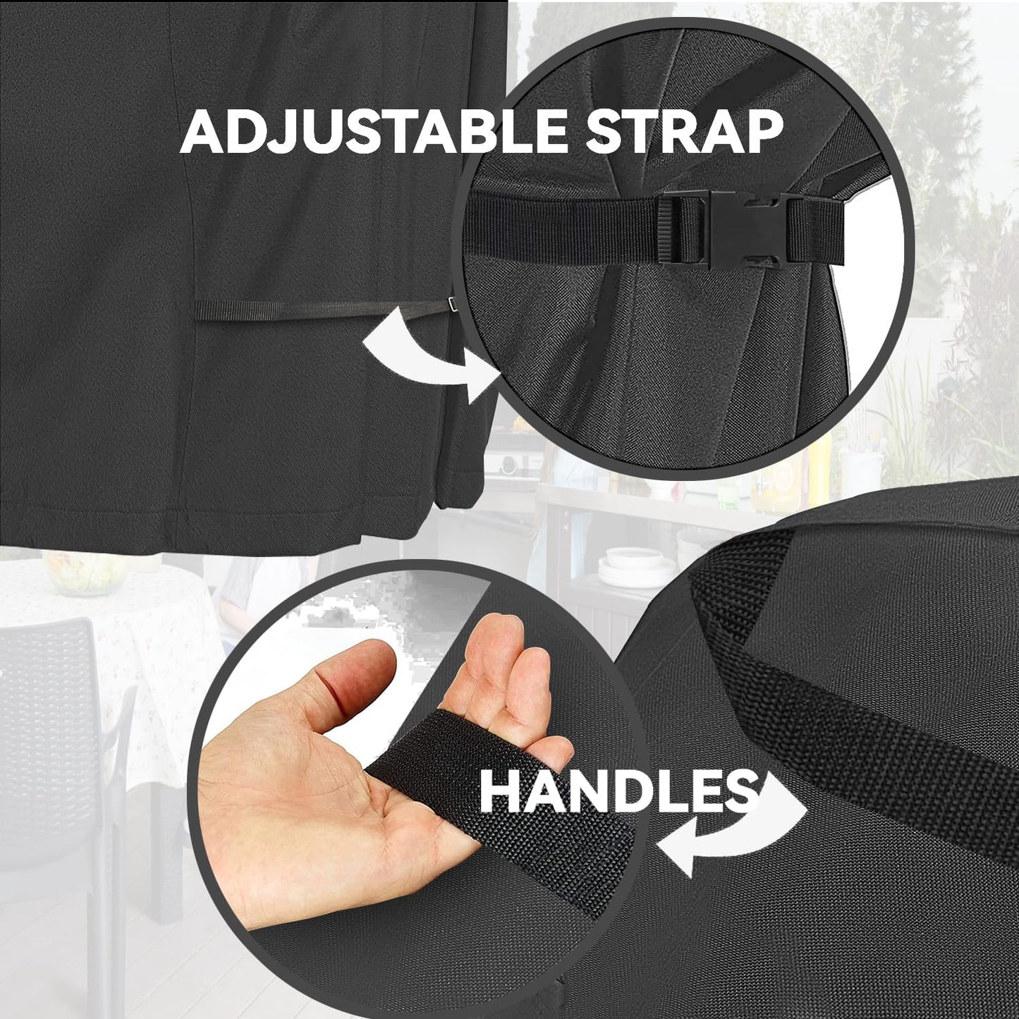 Patio Coffee Table Cover Black Heavy Duty Waterproof Cover 42" L x 24" W x 18" H for Rectangular Coffee Table